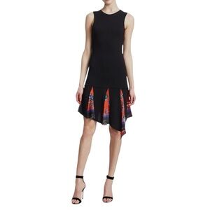 Derek Lam 10 Crosby Sleeveless Tank Dress Asymmetrical Floral Godet Hem Size 4